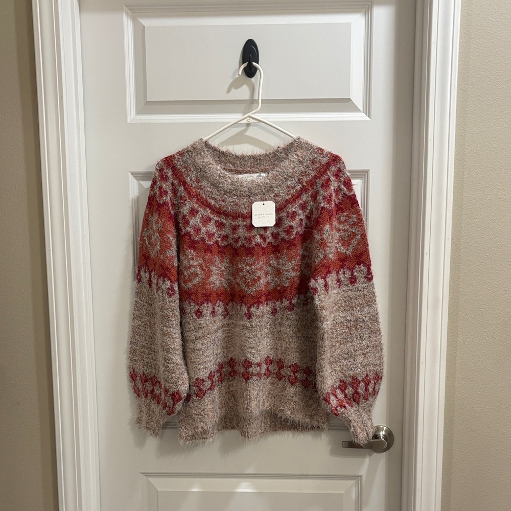 ✨NWT~Altar’d State Fuzzy Fair Isle Sweater✨ - Picture 5 of 9